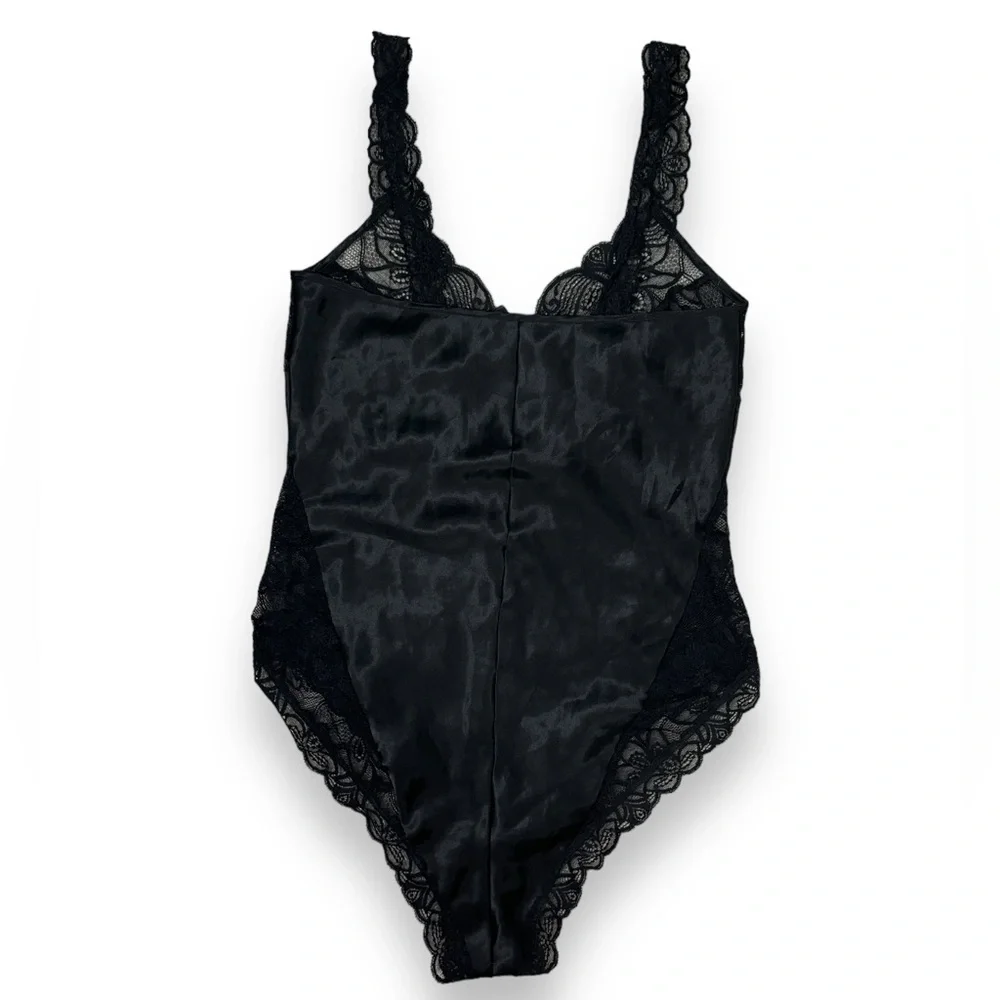 ST. MICHAEL Black Lace Bodysuit VINTAGE